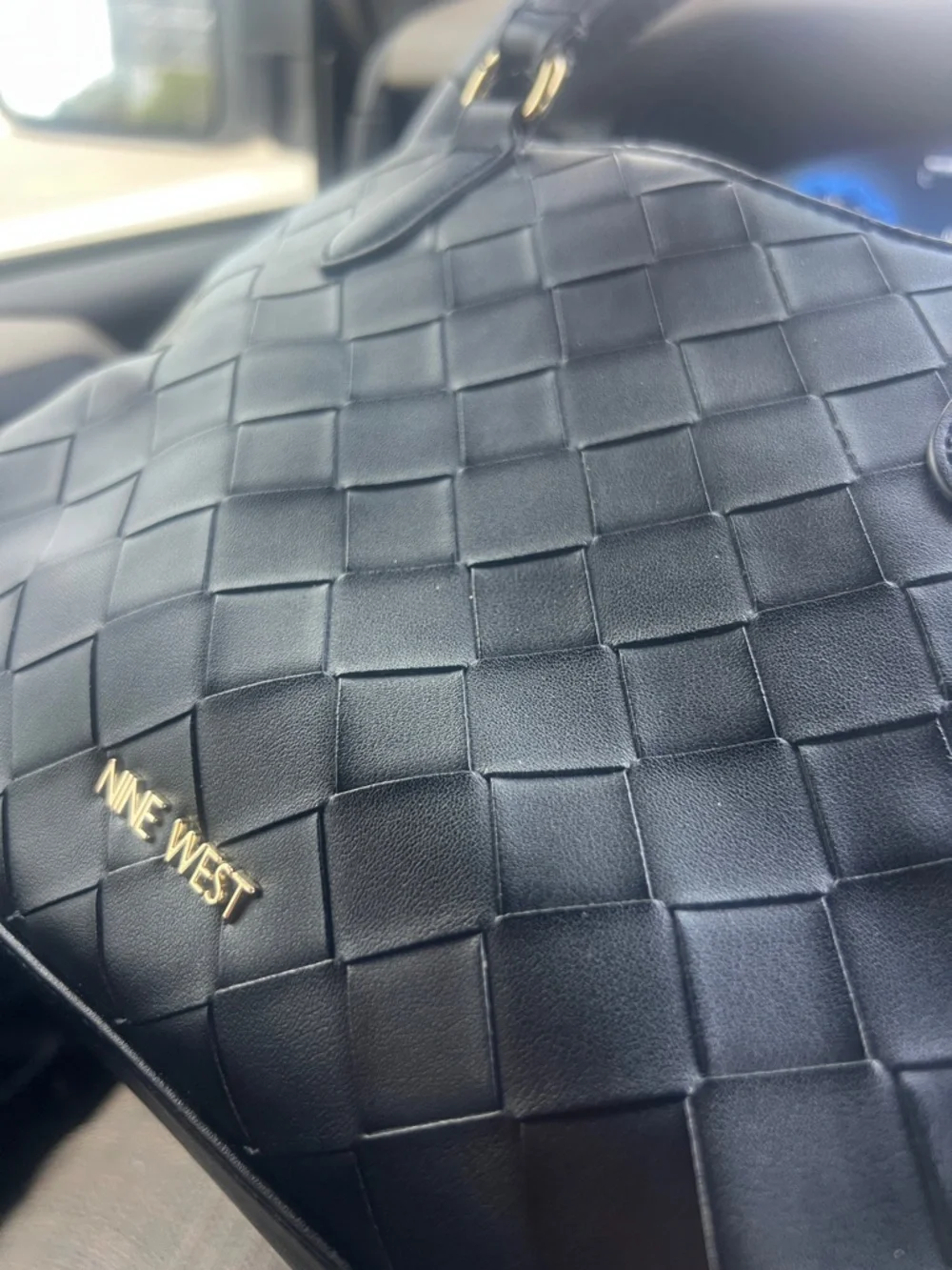 Nine West Black Woven Satchel